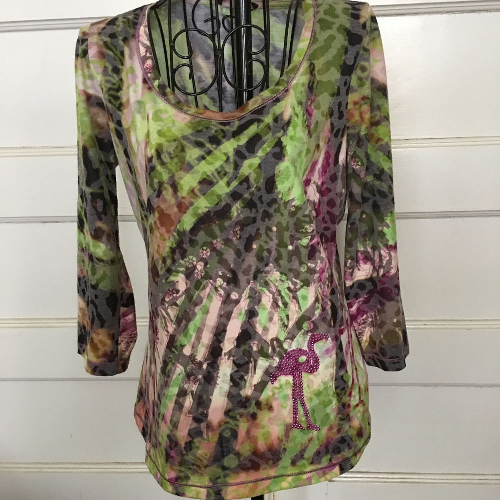 Laurel by Escada animalprint Swarovski NWOT